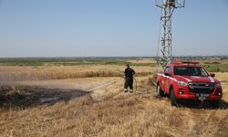 Edirne'de anız alanında başlayıp meyve bahçesine sıçraya yangın söndürüldü