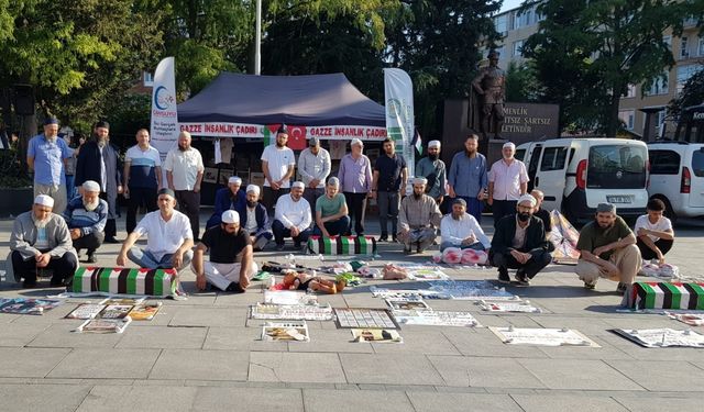 Tekirdağ'da Gazze'ye destek için "insanlık çadırı" kuruldu